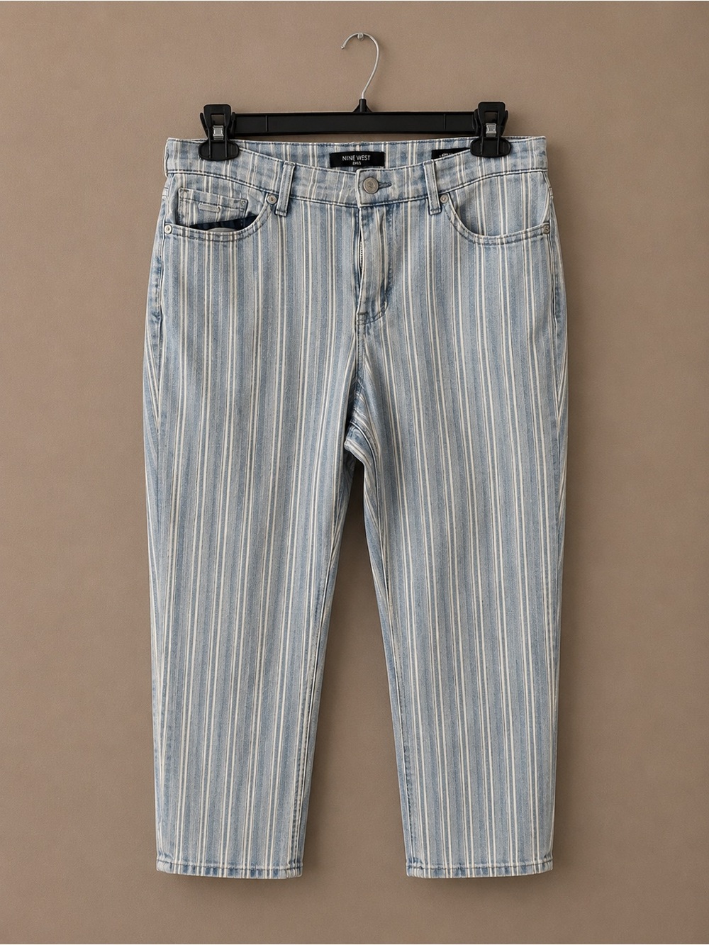 Nine West Striped Light Blue Jeans